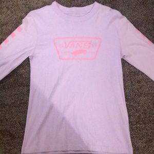 long sleeve purple and pink vans shirt